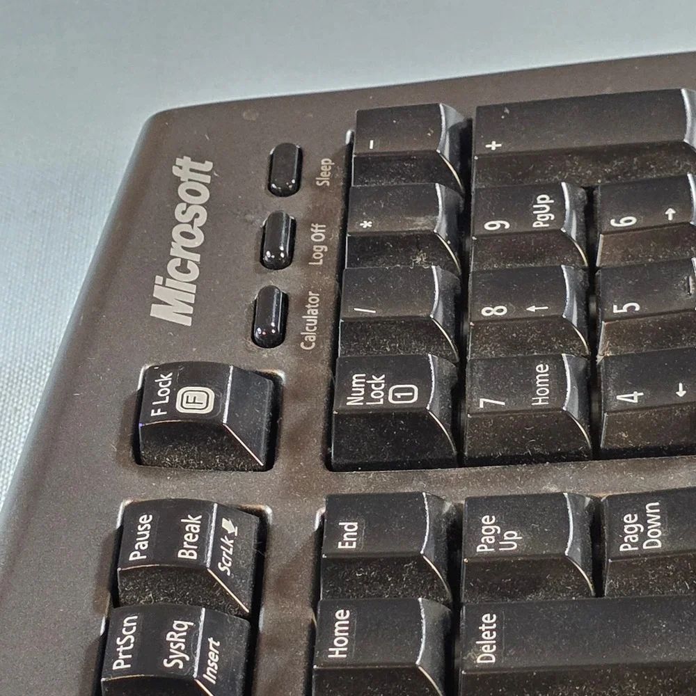 Microsoft Wireless Optical Desktop Pro Keyboard 1027 Ergonomic Multimedia Black